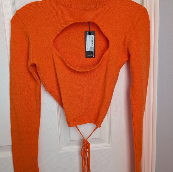 PrettyLittleThing Sweaters - ❤️2 For 20❤️ PrettyLittleThing Bright Orange Knit Top with Back Tie